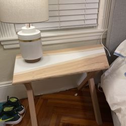 Custom Nightstands. 2 Identical. Hickory And Ecopoxy 