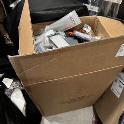 Large Box Of Electronic And  Cellphone Accessories 