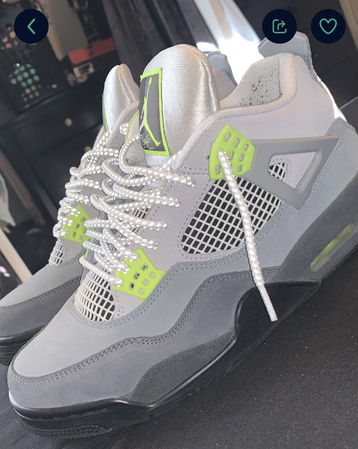 Retro Jordan 4 grey volt size 10 140$ OBO