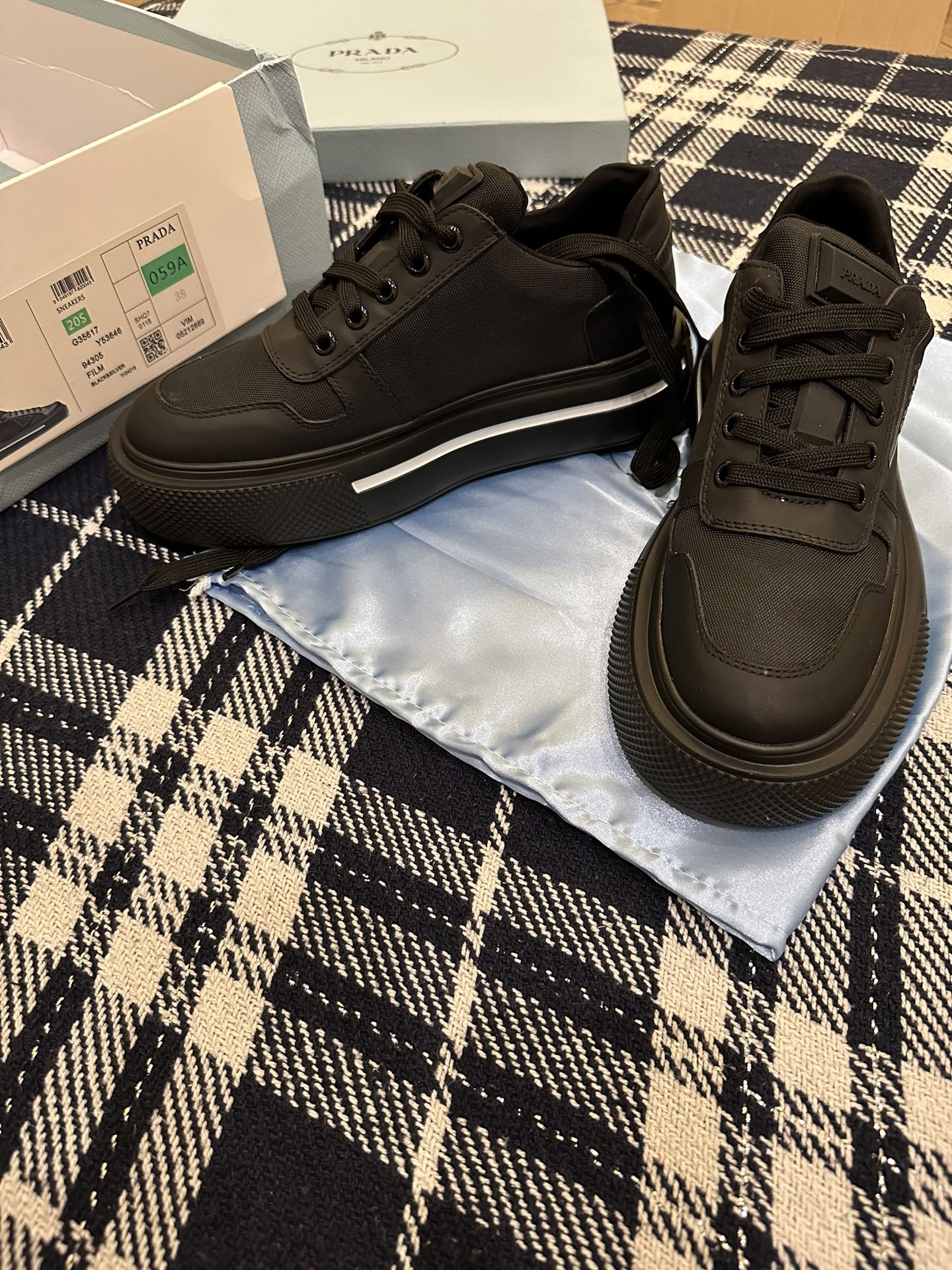 Brand New Woman Size 8 Black Prada Sneakers,All Products : American Fashion Style Bags On Sale