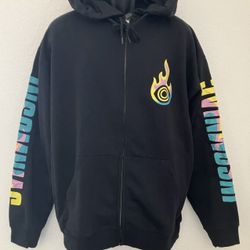 Insomniac “Eye Guy” Full Zip Black Hoodie Festival Rave Streetwear Jacket Large