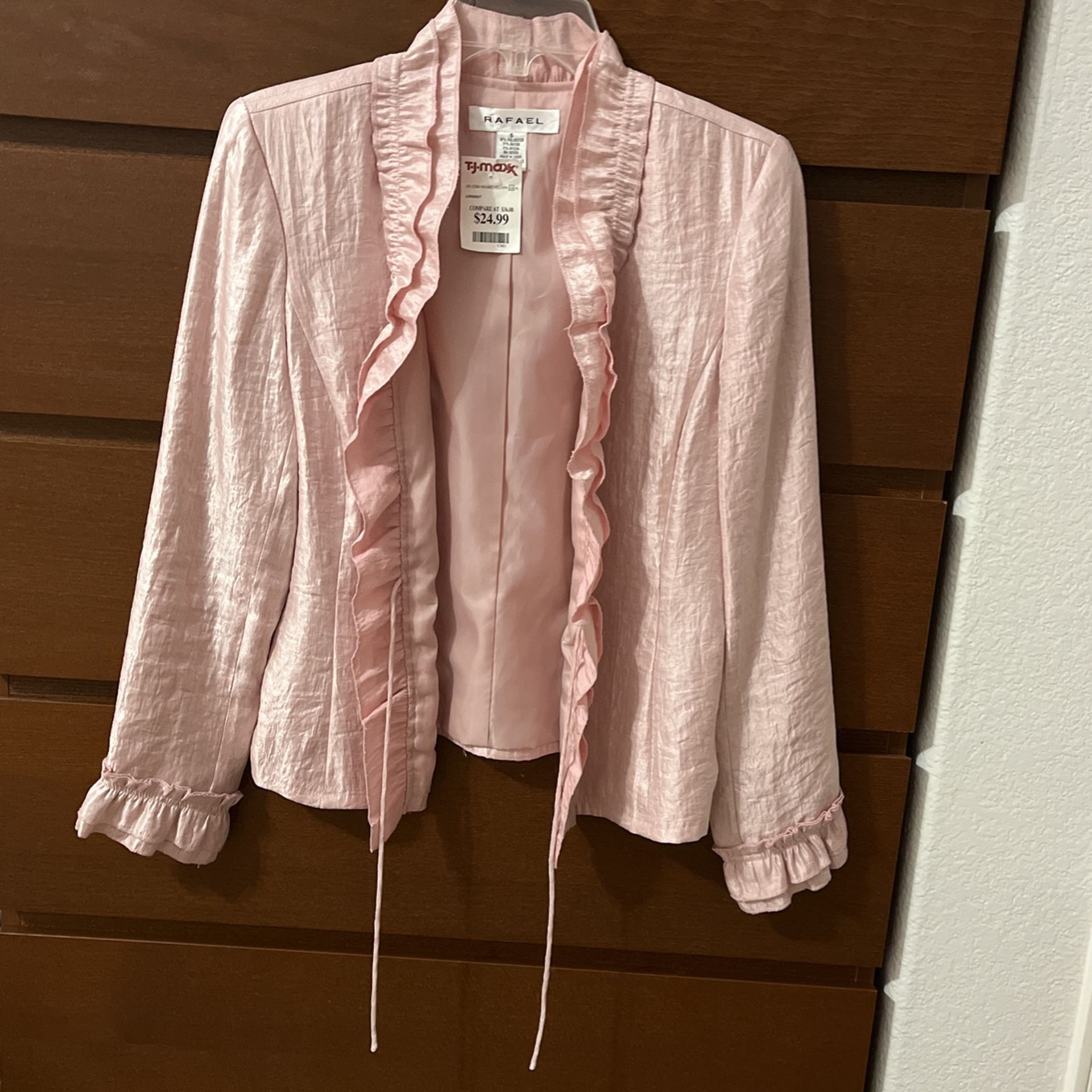 Woman Rose Pink Jacket Size 6
