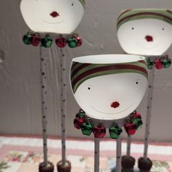 Christmas Candle Holders 3 Piece Set