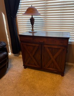 Dark wood desk