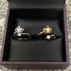 White And Rose Gold Plated Over Sterling Silver 