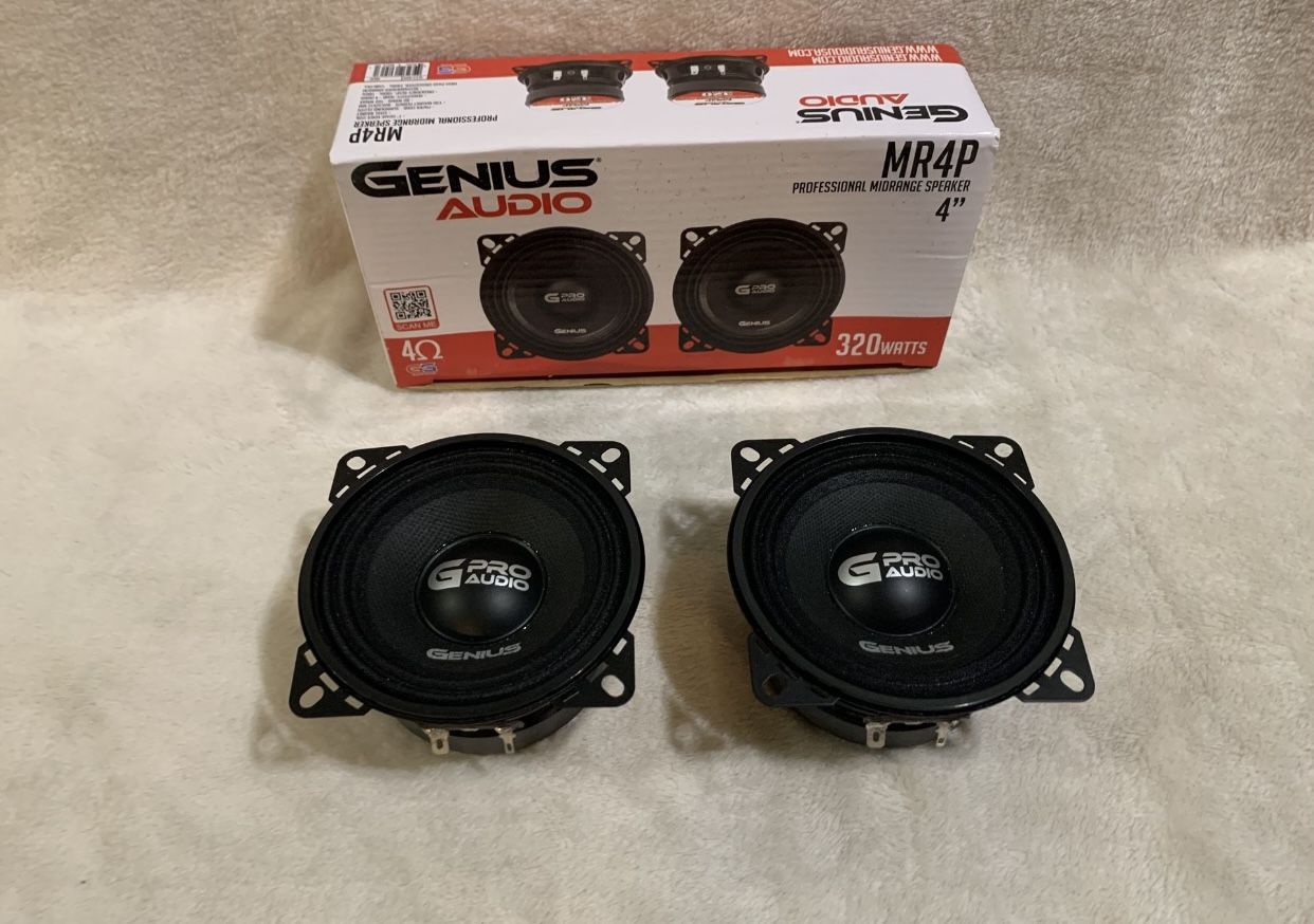 New Pair 4 Inch Genius Audio Midrange Speakers $40 Per Pair