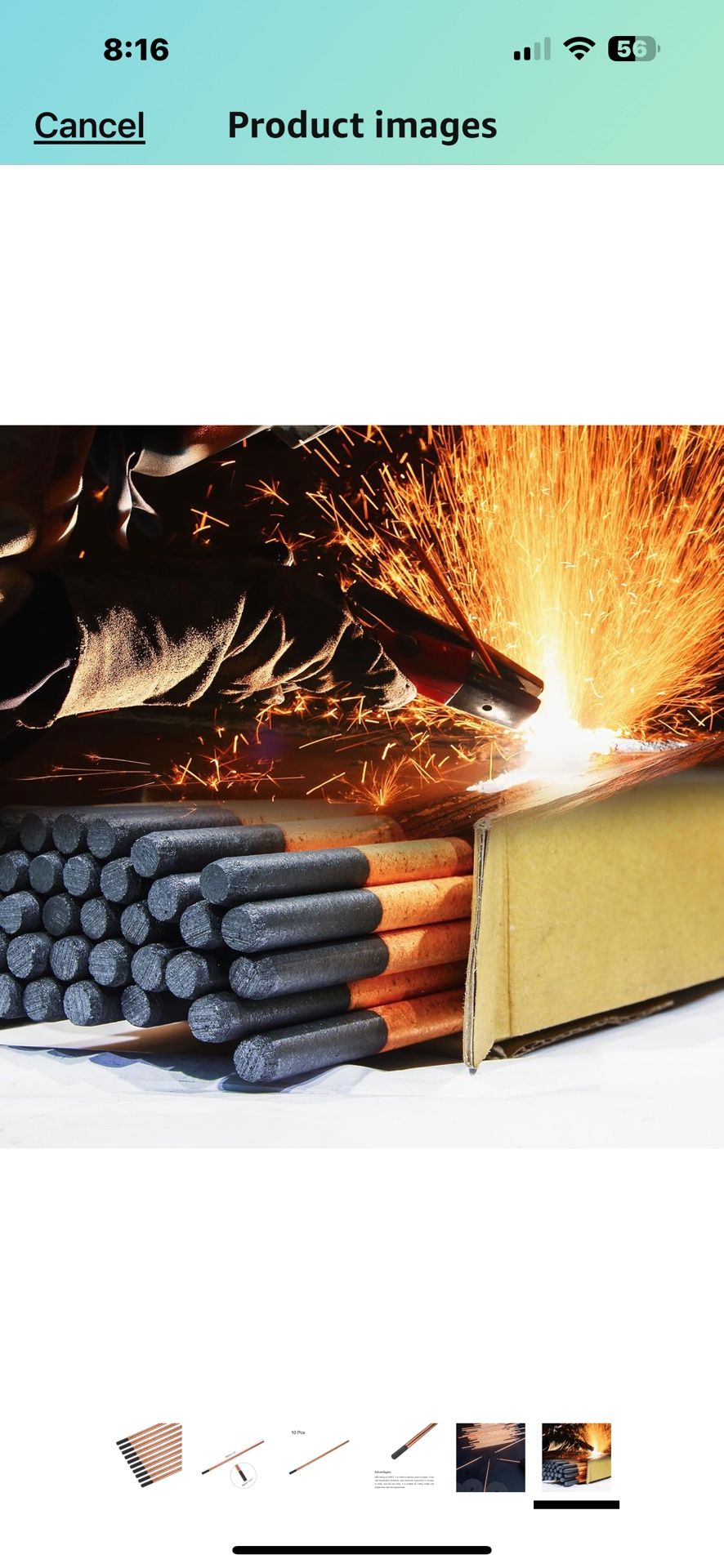 Welding PATIKIL 39pcs 8mmx305mm(5/16"x12") Carbon Arc Air Gouging Rods Copper Graphite Coated Gouging Electrode Rods Welding