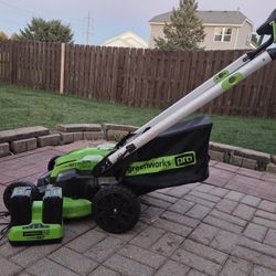 Electric Mower. Greenworks Pro 25 Inch (Won't Start) Batteries And Charger Included!!