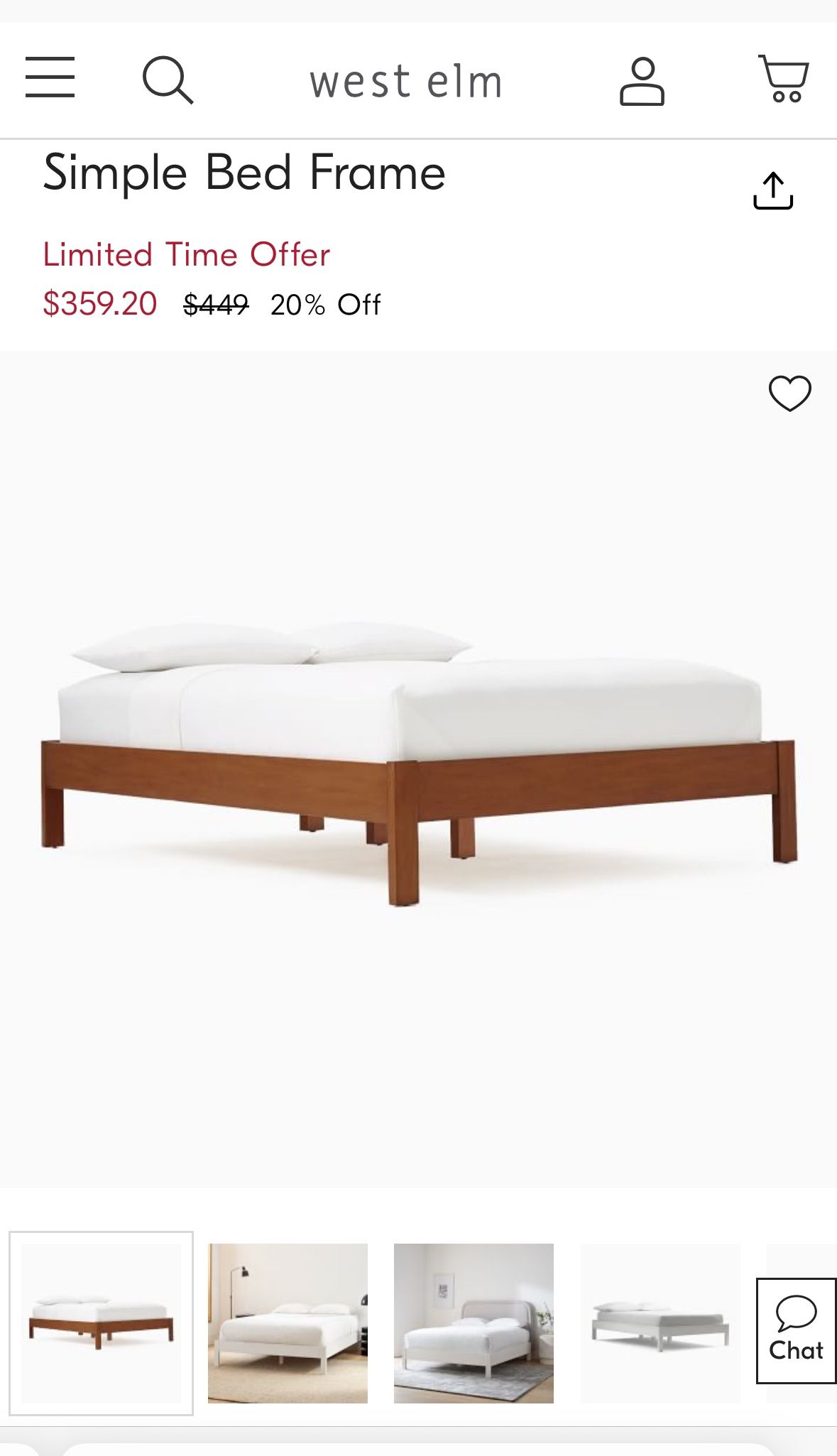 West Elm Simple Bed Frame Mid century Modern