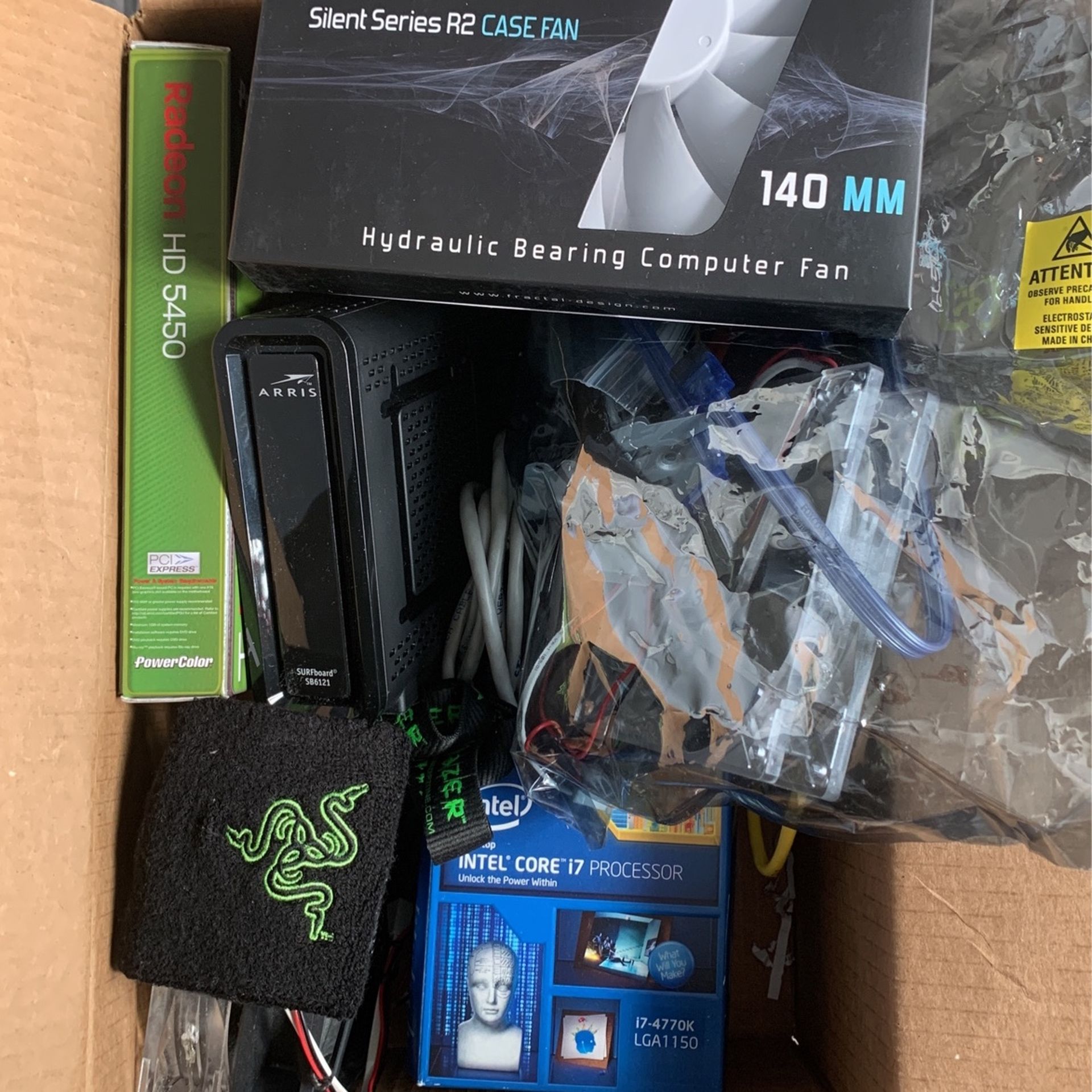 Computer Components (fans, Video Card, Modem, Razer Swag, Cables, Etc)