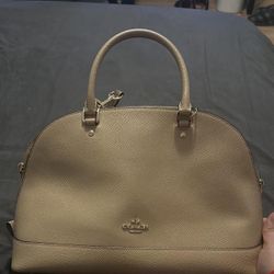 Beige COACH purse
