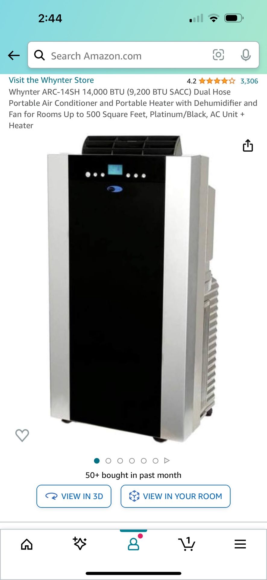 Whynter 14,000 BTU Dual Hose Portable Air Conditioner *AND