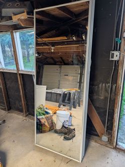 Sliding Mirror Closet Door Panels - White Frame - 30" x 80" (4 Available, bundle and save)