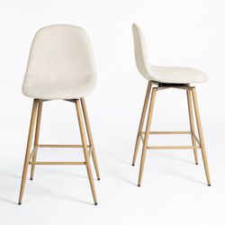 Charlton 26" Swivel Counter Height Bar Stools with Metal Legs Set of 2