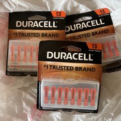 3 Packs Of 13 Duracell Battery 16 Batteries Each Pack