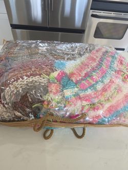 2 Chenille Hand Knitted Blankets