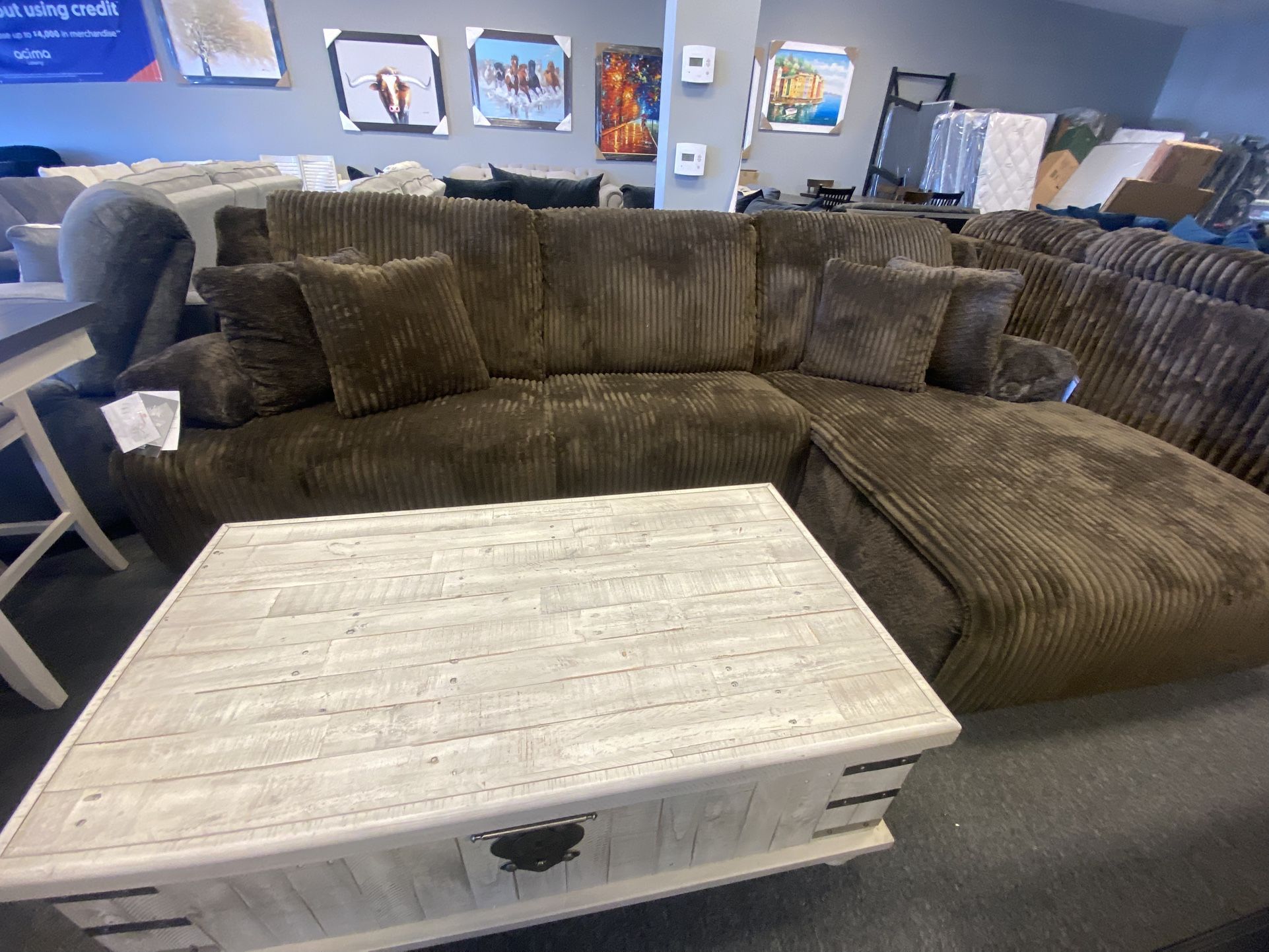 New Power Recliner Corduroy Sectional
