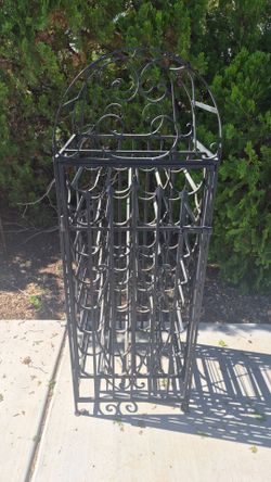 Vintage Cast Iron 32 Bottle Wine Rack