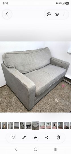 Gray Fabric Loveseat Sofa