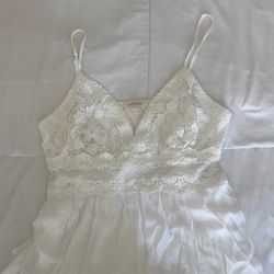 Long White Summer Dress/Lace Embellishment 