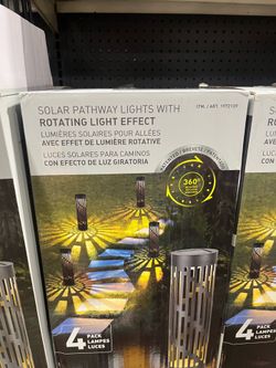 Rotating Solar Bollard Lights, 4-pack