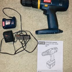 Ryobi 18 volt 1/2” CORDLESS DRILL-DRIVER 2-speed; FREE battery charger