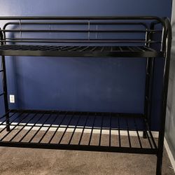 Twin Size Metal Bunk Bed with Open Frame Design