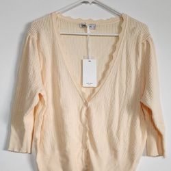 NWT Women's Cream Knit Cardigan Size XL