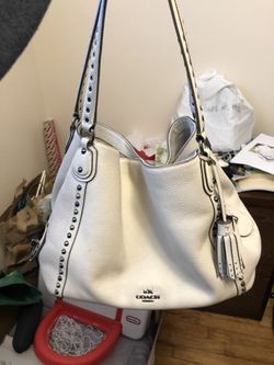 White, unique Coach bag