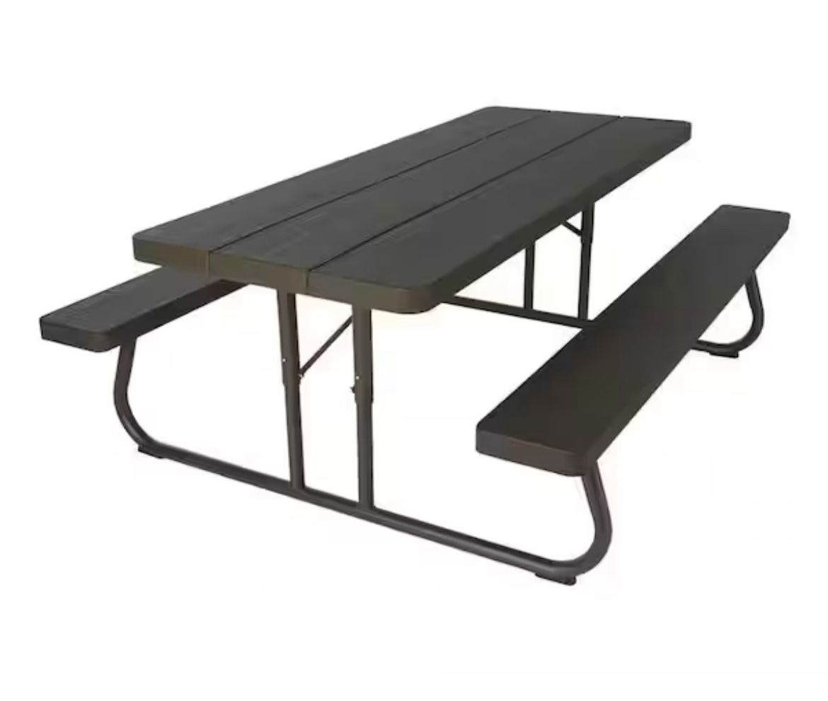 Lifetime 6 ft. Wood Grain Folding Picnic Table