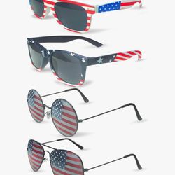 【4 Pairs】 Sunglasses 4th of July Accessories for Women 