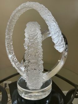 Large Vintage Van Teal Hollywood Regency Lucite Sculpture Signed 23”