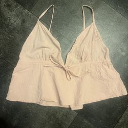 Peach Sleeveless Crop Top