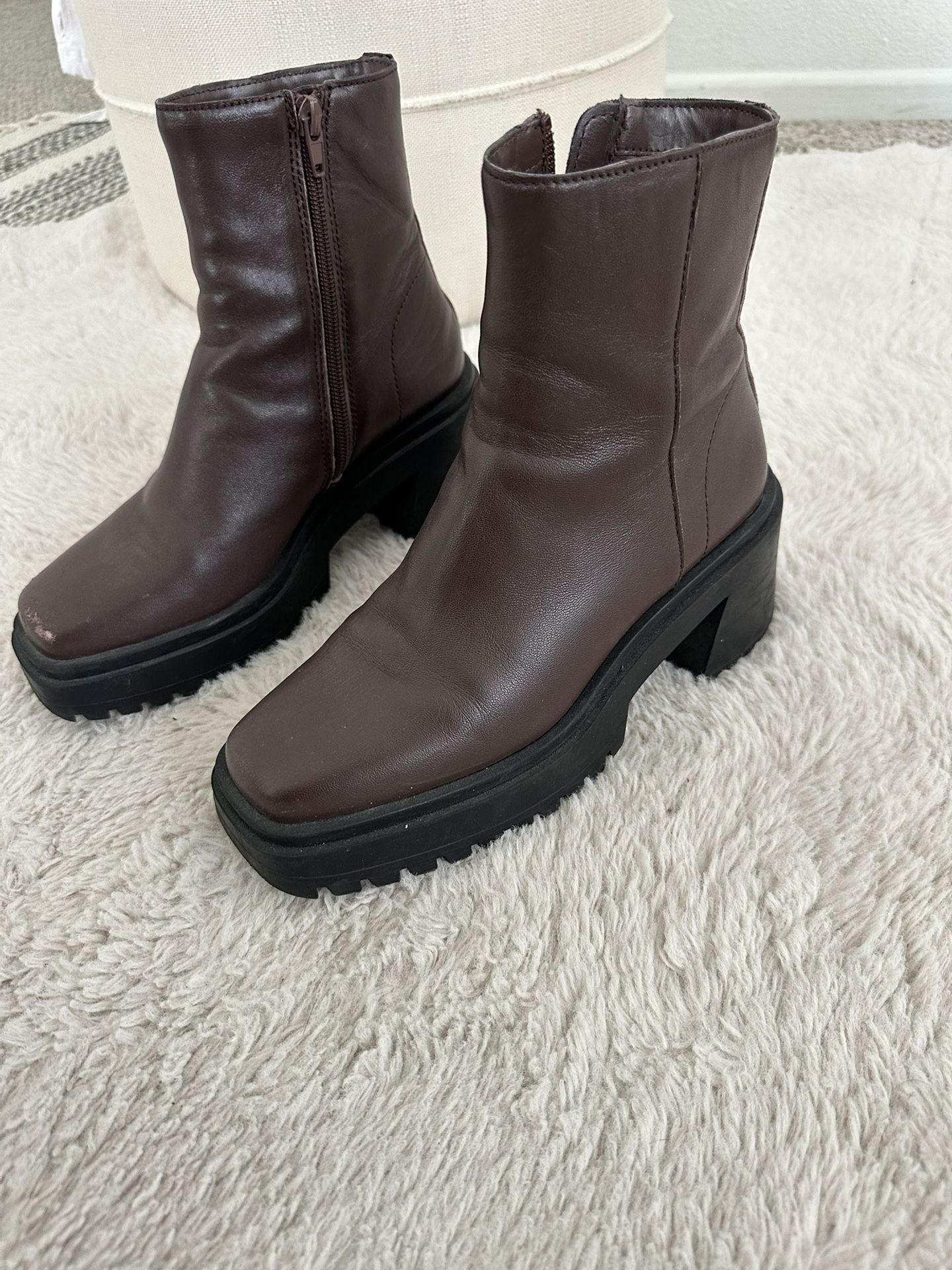 Brown Boots Women Size 7 Leather
