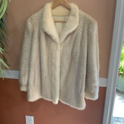 Real White Fur Mink Winter Jacket 