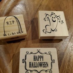 Halloween Rubber Stamps X3