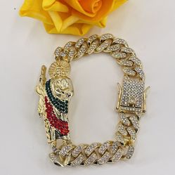 Saint Jude Hip Hop Bling Iced Out Miami Cuban Link Bracelet