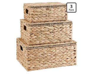 Wicker storage baskets