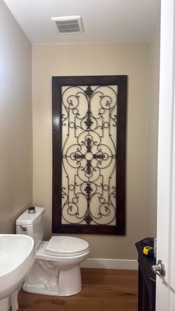 Wrought iron hanging art