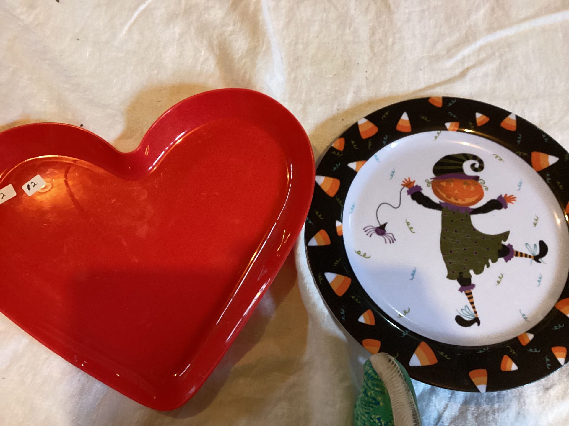 Heart Tray And Halloween Plate 