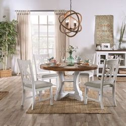 White And Brown Dining Table Set (Free Delivery)
