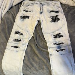 Mens White Skinny Jeans 