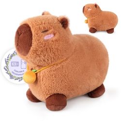 SuzziPals Heatable & Coolable Orange Capybara Stuffed Animal, Microwave Heating Pad for Period, Plushies for Pain Relief, Stuffed Capibara Plush Toys 