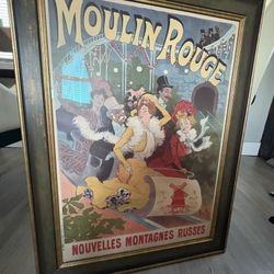 Framed Vintage Moulin Rouge Poster