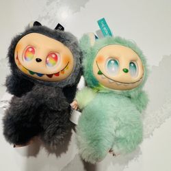 Gray And Green Monster Plushies 