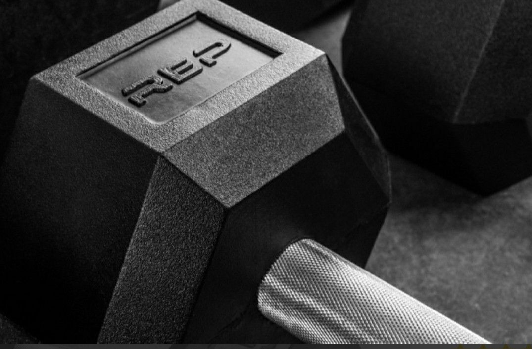 Rep Rubber Coated Hex Dumbbells