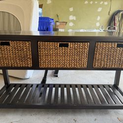 Pier One Sideboard/Buffet Table With Three Drawers
