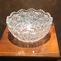 Antique Extraordinary 1800s Hand Cut Crystal Bowl