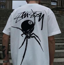 Stussy Authentic Arachnid Pigment Dyed Natural White Tshirt Size S-XL