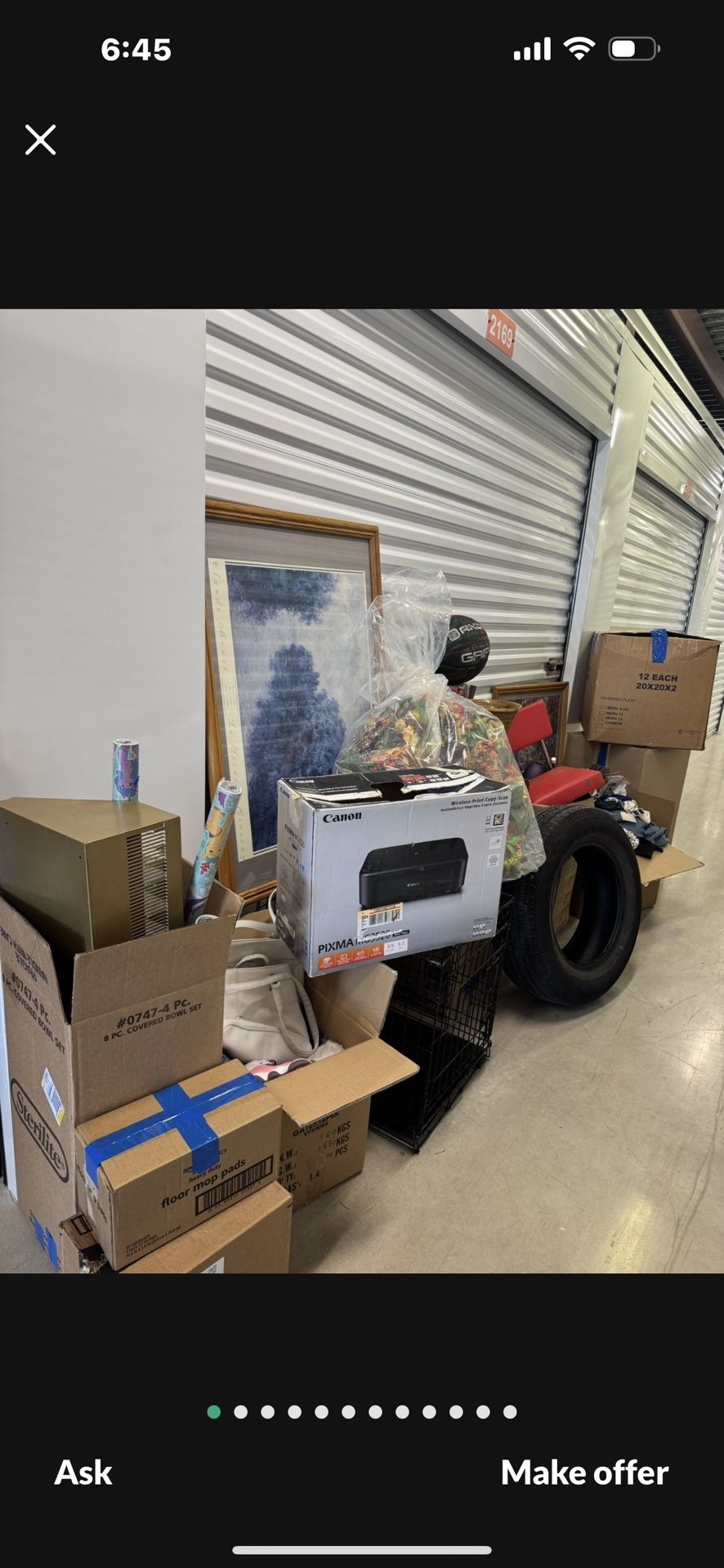 STORAGE UNIT BULK SALE - PRINTER DECOR HOME. CLOTHES AND MORE !!!